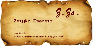Zatyko Zsanett névjegykártya